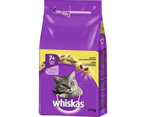 Whiskas Katzenfutter Trockenfutter Senior 7+ mit Huhn, 1 Beutel (1 x 1,9kg)