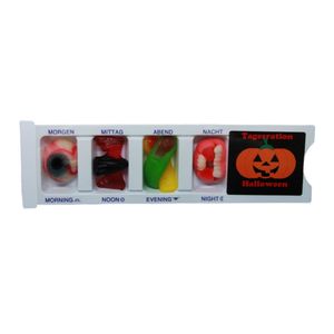 Tablettenbox Halloween Kürbis mit Fruchtgummi Scherzartikel 25g