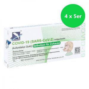 20x DEEPBLUE® COVID-19 (SARS-CoV-2) Antigen Schnelltests Laientest für zu Hause zugelassen Selbsttest   Test-ID AT1190/21