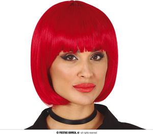 Twenties Bob Perücke Blond Braun Karneval Look Mehrfarbig Stilvolle Peppige Frisur Damen Accessoire Elegante 20er Jahre Mode Fasching Party Thema, Farbe: Rot