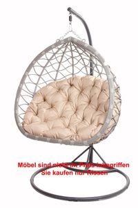 Sitzkissen 130/100 cm |Kissen für Hängesessel Beige|Schaukelkissen | Kissen für Hängekorb|Setgarden
