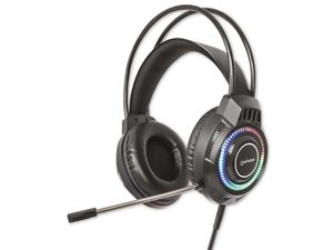 MANHATTAN Gaming-Headset Over-Ear mit RGB LED, schwarz