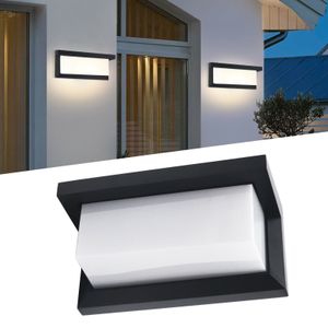 Wandleuchte LED Außenwandleuchte Schwarz Wasserdichte Außenleuchte Wandlampe Innen Außen Induktionstürscheinwerfer 12W