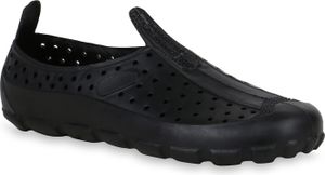 Mytrendshoe Kinder Badeschuhe Aqua Badesandalen Sommer Strandschuhe Cut Outs 823144, Farbe: Schwarz, Größe: 35