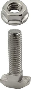 Hammerschraube T-Schraube M8 30mm Nut 8 für Aluprofil 40-er 1 Stück + Mutter