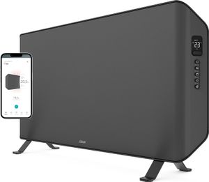 Duux Edge Konvektorheizung 2000W Grau - Elektroheizung - Innovativer Konvektor mit Zeitplänen - Hocheffizientes Heizgerät für Räume bis zu 30m² - Konvektor Badezimmer