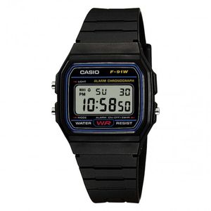 Casio Collection F-91W-1YEG | Detské digitálne náramkové hodinky Denný alarm