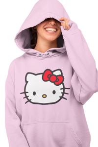 Organiczna damska bluza z kapturem Hello Kitty Japan Cat Miau Cute Cat Cute Cat