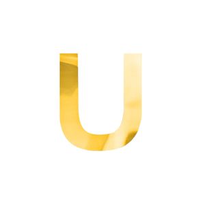 Oblique Unique Bügelbild Buchstabe U Bügelfolie für DIY Gestaltung Beschriftung von Kleidungsstücken uvm. - gold