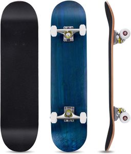 COSTWAY Skateboard s kuličkovými ložisky ABEC-7 79x20cm Minicruiser Kompletní deska javorové dřevo modrá