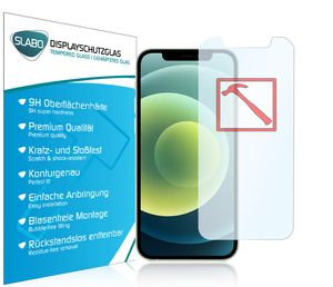 Slabo PREMIUM Panzerglasfolie für iPhone 12 | iPhone 12 Pro KLAR "Tempered Glass" 9H Schutzglas Schutzfolie Displayglas