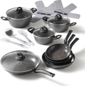 STONELINE® CERAMIC Keramik Kochgeschirr-Set 16-teilig 18/20/24/28 | mit Deckeln