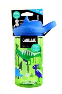 CAMELBAK butelka do picia dla dzieci Eddy Kids, motyw dinozaura, 400 ml, Tritan wykonany w 50% z plastiku pochodzącego z recyklingu, bez BPA, ze słomką, szczelna