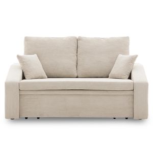 Sofa DORMA 148x86 - mit schlaffunktion - Farben zur Auswahl - komfortables Sofa - mit Bettkasten - Stoff POSO 100 Beige