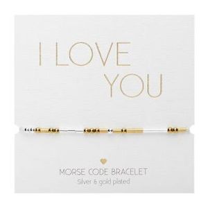 Armband - "Morse Code" - versilbert & vergoldet - I love you