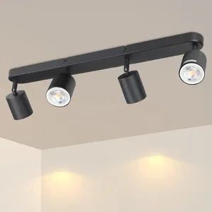 ZMH LED lampa sufitowa czarna 4 płomienna lampa sufitowa reflektor sufitowy nowoczesny GU10 metalowy reflektor sufitowy obrotowy 330° do salonu sypialni przedpokoju