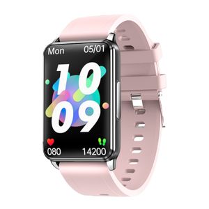 INF Smartwatch für Herren Damen, Smartwatch mit EKG, Puls, Blutsauerstoff, Messung von Schlaf, Lorentz-Streudiagramm, HRV-Überwachung, Wetterbericht Rosa