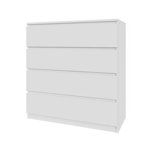 Kommode Schrank AVEN 90 cm - weiß - 4 Schubladen - Wohnzimmer, Schlafzimmer - Aktenschränke - mattweiß