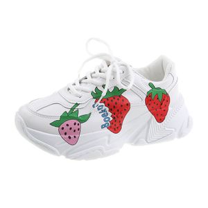 Süß Erdbeere Clunky Sneaker Damen Low-Top Platform Schuhe Schüler Tide Laufschuhe Sportschuhe Weiß Gr.37