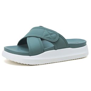 Damen Sandalen mit Klettverschluss Flache Schuhe Comfort,Grün,Größe 36