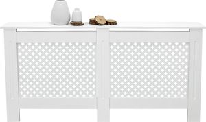 ECD Germany Heizkörperverkleidung mit Wabenmuster 152x19x82 cm, Weiß, aus MDF lackiert für Schlafzimmer Wohnzimmer ECD Germany Heizkörperverkleidung mit Wabenmuster 152x19x82 cm, Weiß, aus MDF lackiert für Schlafzimmer Wohnzimmer