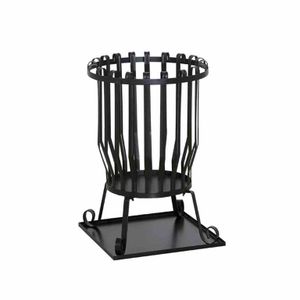Siena Garden 123926 Feuerkorb 'Druma', Ø 43 x 63 cm, mit Blech, schwarz (1 Stück)
