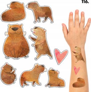 Smývatelné Tetování Pro Děti Dočasné Capybara - 8 El. / 150 Kreseb