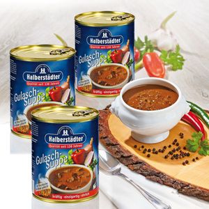 Halberstädter Suppen & Eintöpfe, Gulasch-Suppe, 3 Dosen, 2,4 kg