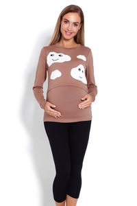 PeeKaBoo Damskie ciążowe spodnie od piżamy Ghrairreng cappuccino L/XL