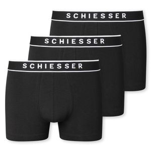 Schiesser 3er Pack - 95/5 - Organic Cotton Retro Short / Pant Körpernahe Shorts mit Webgummibund , Kontraststarke Logo-Prägung am Bund, Elastische Single-Jersey-Qualität