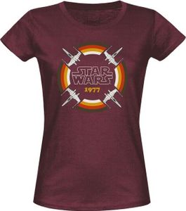 Star Wars T-Shirt Damen X-Wing 77 burgund M