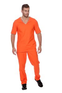 W5009-56 orange Herren Prisoner-Gauner-Jail Kostüm Gr.56