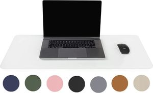 WURK [80 cm x 40 cm]  Schreibtischunterlage Kunstleder Inklusive Kabelclip - Mauspad - Große Schreibunterlage - Mauspad XXL - Rutchfeste Unterlagenmatte - Desk Mat (Transparent)