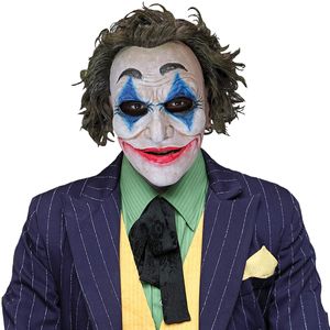 Verrückte Clowns-Maske Halloween-Maske weiss-blau