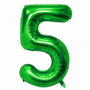Oblique Unique 1x Folien Luftballon mit Zahl 5 Kinder Geburtstag Jubiläum Silvester Party Deko Ballon grün