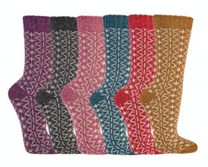 2 Paar Socken mit Merino und Alpaka Wolle für Damen Herren mit Folklore Motiv Gr. 35/38 rot