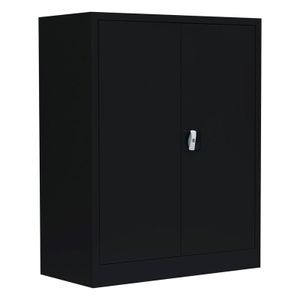 Stahl-Aktenschrank Metallschrank abschließbar Büroschrank Stahlschrank 100 x 80 x 38,3cm Schwarz 530319