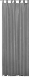 Vorhang Grau Schlaufen 145x245 cm Gardine Wildseide Optik halbtransparent Dekoschal