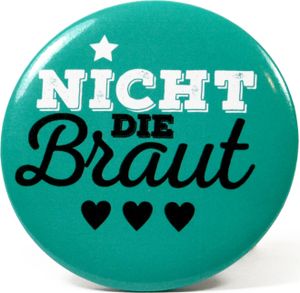 Frau WUNDERVoll® 6 JGA BUTTONS TÜRKIS, NICHT DIE BRAUT /  junggesellenabschied, Mädchen, Braut, Hochzeit, JGA Deko, JGA Accessoires, Mädelsabend, Schleier, Traumbraut