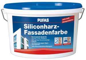 Siliconharz Fassadenfarbe Siliconharzfarbe Außenfarbe Anstrich - Pufas - 5 Liter