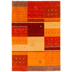 Natur Wolle Teppich Gabbeh Klassisch und Modern, Größe:120x180 cm, Farbe:Orange