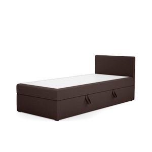 MEBLITO Boxspringbett Menorca Mini Basic Bett mit Bettkästen Matratze H3 Seite: Rechts 90x200 cm Dunkelbraun (Lux 13)