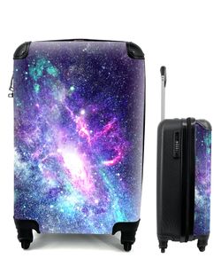 Kufr Příruční zavazadlo na kolečkách Malý cestovní kufr na 4 kolečkách Barvy - Vesmír - Hvězdy - Velikost kabiny < 55x40x23 cm a 55x40x20 cm -