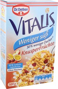Dr. Oetker Vitalis weniger süß Knusper mit trockenen Früchten 500g