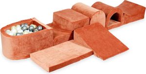 Größtes Schaumstoff-Spielset mit Mikro-Bällepool – samtig weicher Canyon-Knetball mit Bällebad-Bällen 100 Stück / Hellgold, Roségold, Silber, Perle