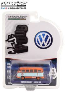 Greenlight 36070-B Volkswagen VW T1 Samba Bus "Gulf" hellblau/orange - V-DUB 16 Maßstab 1:64 Modellauto