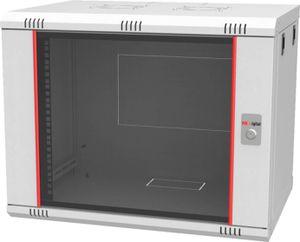 MK-Digital Netzwerkschrank 19 Zoll 9HE (Serverschrank mit Glastür, Wandmontage, BxTxH-600x450x474mm)