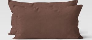 Jersey Kissenhüllen 2er Set 100% Baumwolle superweich Kopfkissenhülle Bettkissenbezug Kopfkissenbezug Kissenbezug 40x80 cm braun
