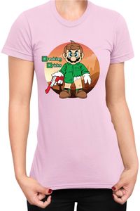 Breaking Bricks Damen t-shirt Super Mario Bros Luigi Bowser, XS / Hellrosa