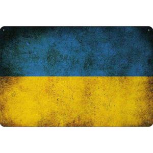 vianmo Blechschild Wandschild 18x12 cm Ukraine Fahne Flagge